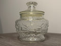 Vintage Textured Pressed Glass Lidded Jar