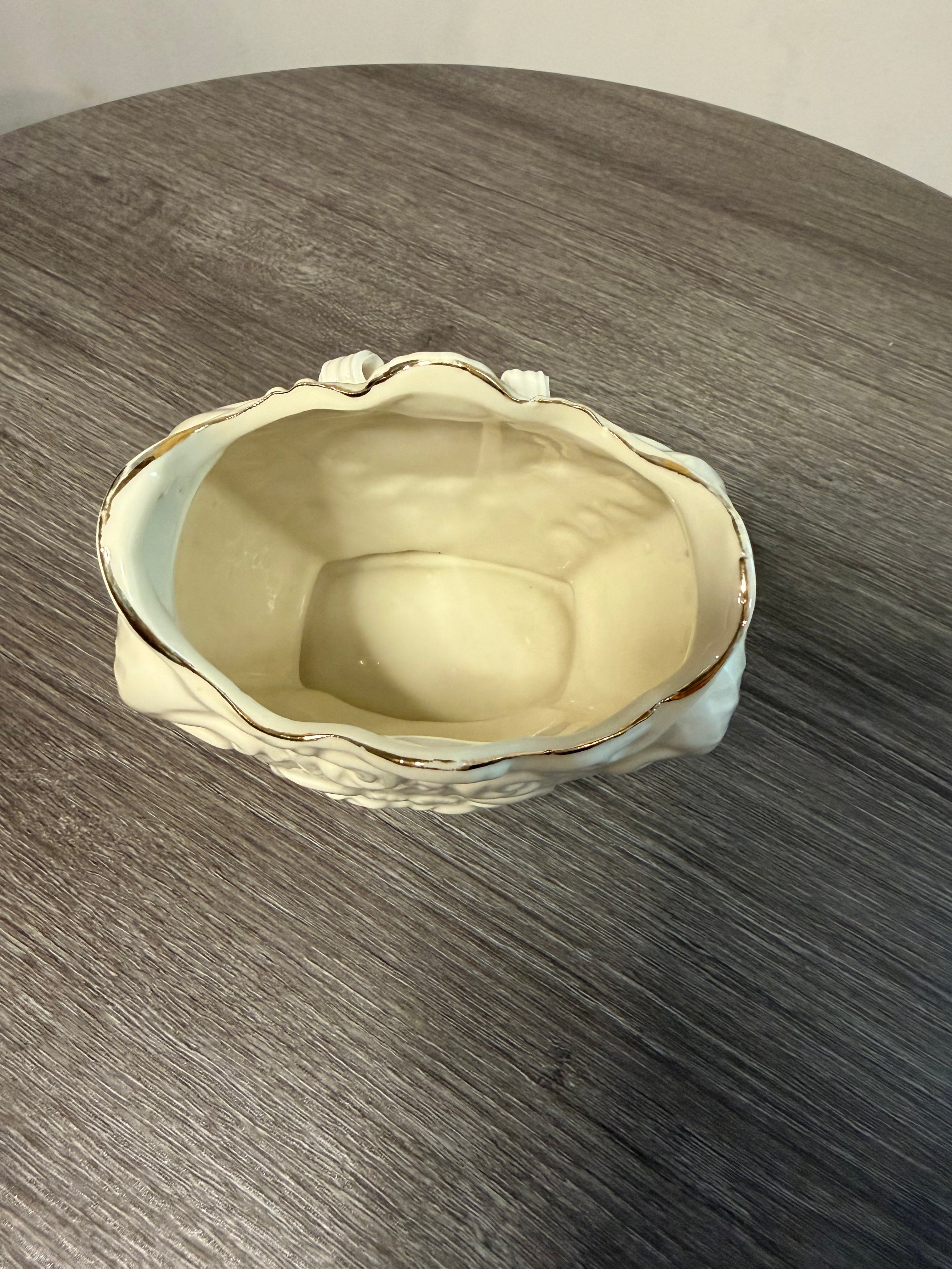 Cream porcelain rose planter