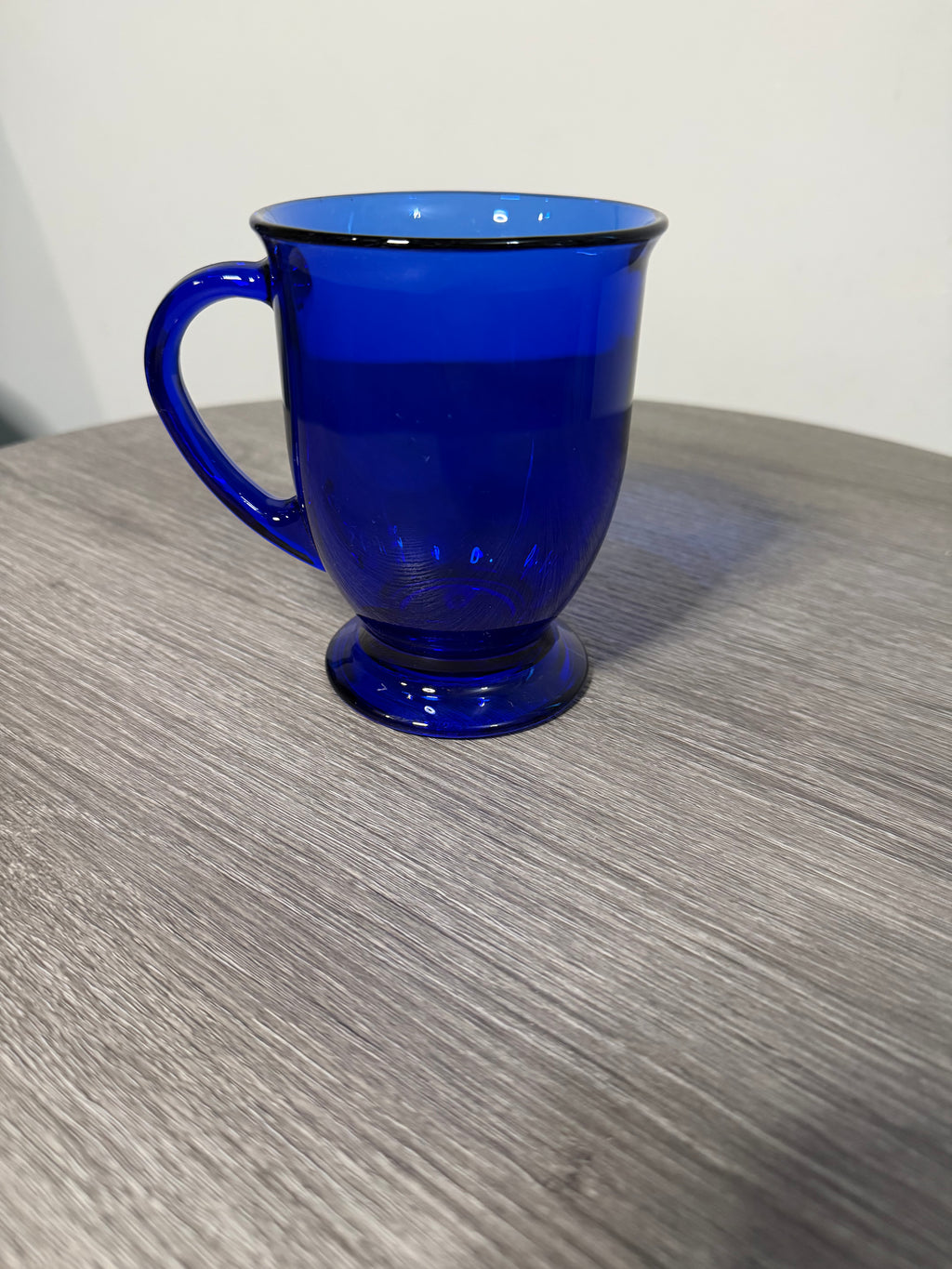 Anchor hocking cobalt blue pedestal mugs