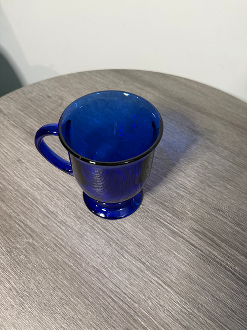 Anchor hocking cobalt blue pedestal mugs