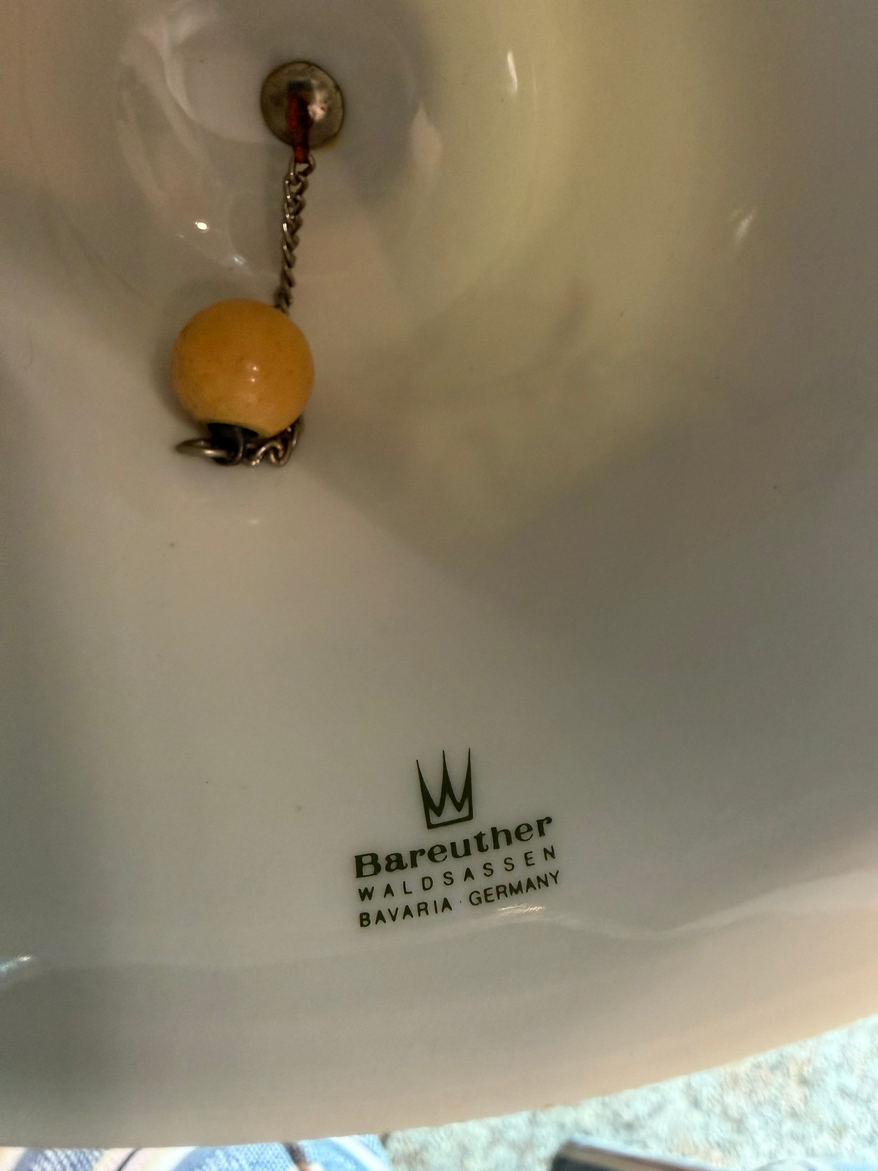 Vintage Bareuther Waldsassen Bavaria Butterfly Porcelain Bell - Germany