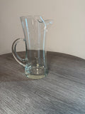 Vintage Etched Glass Curved Spout Pitcher – Monogrammed Cut S