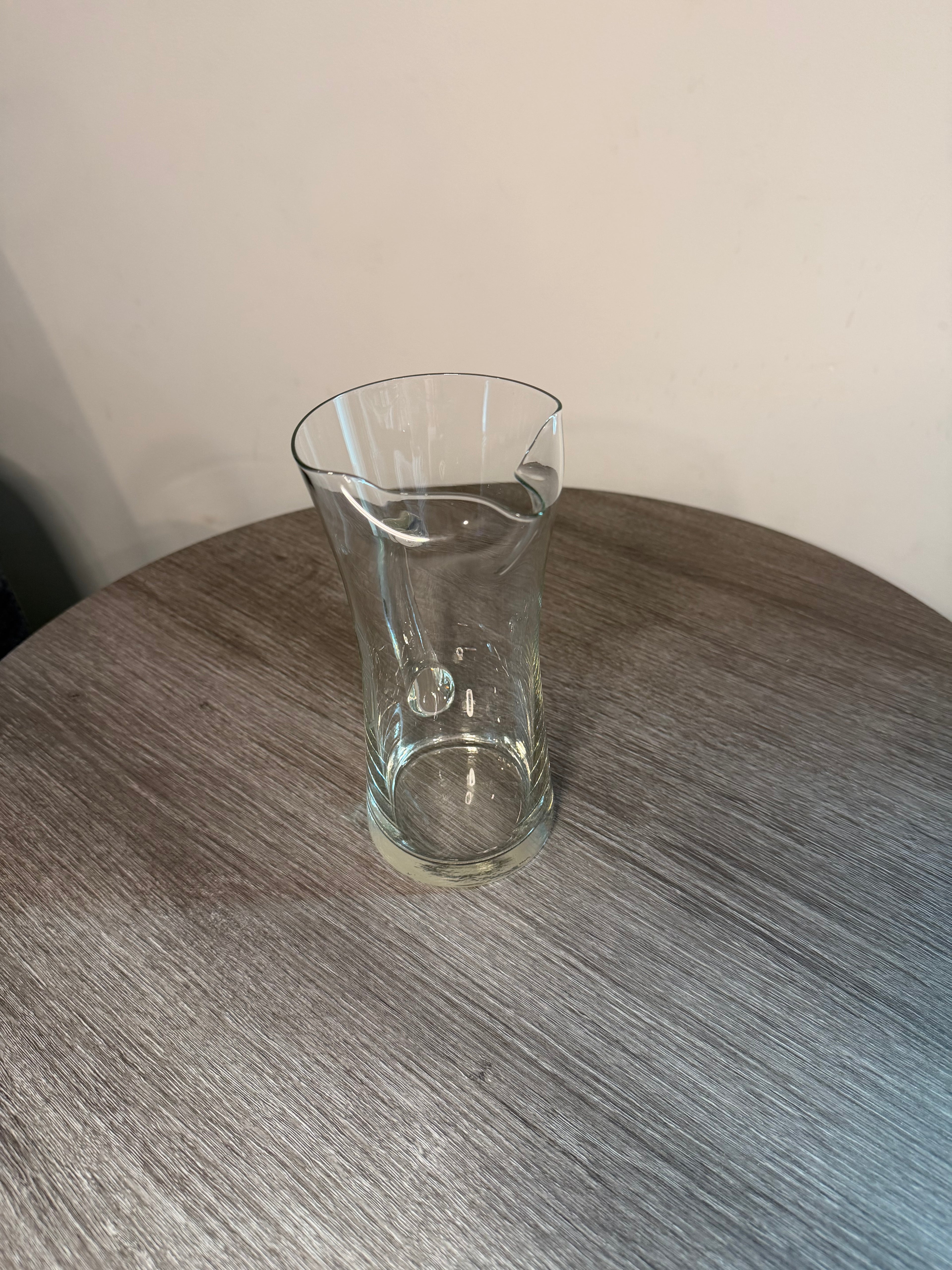 Vintage Etched Glass Curved Spout Pitcher – Monogrammed Cut S