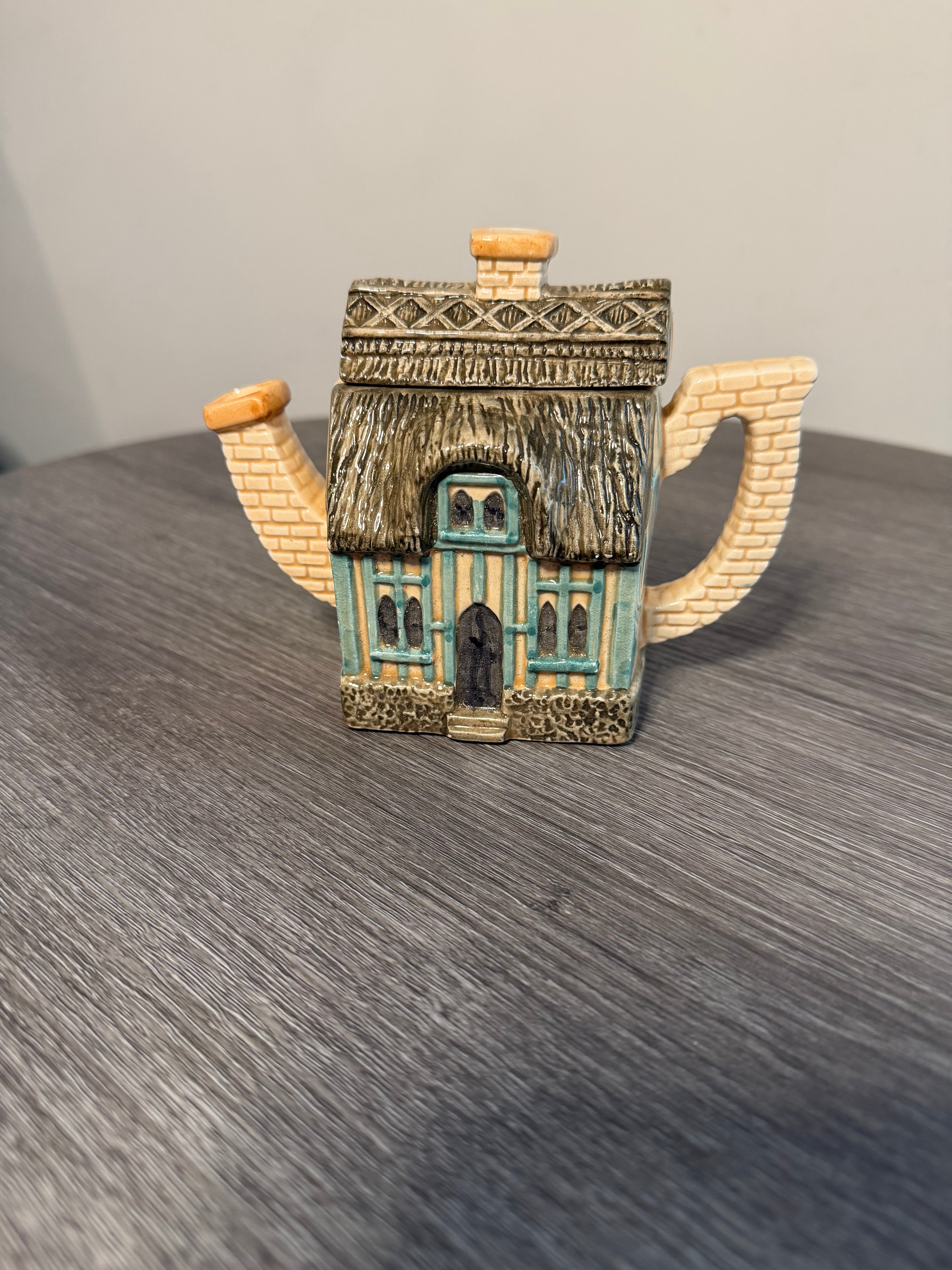 Vintage Cottage House Ceramic Teapot- Novelty Teapot