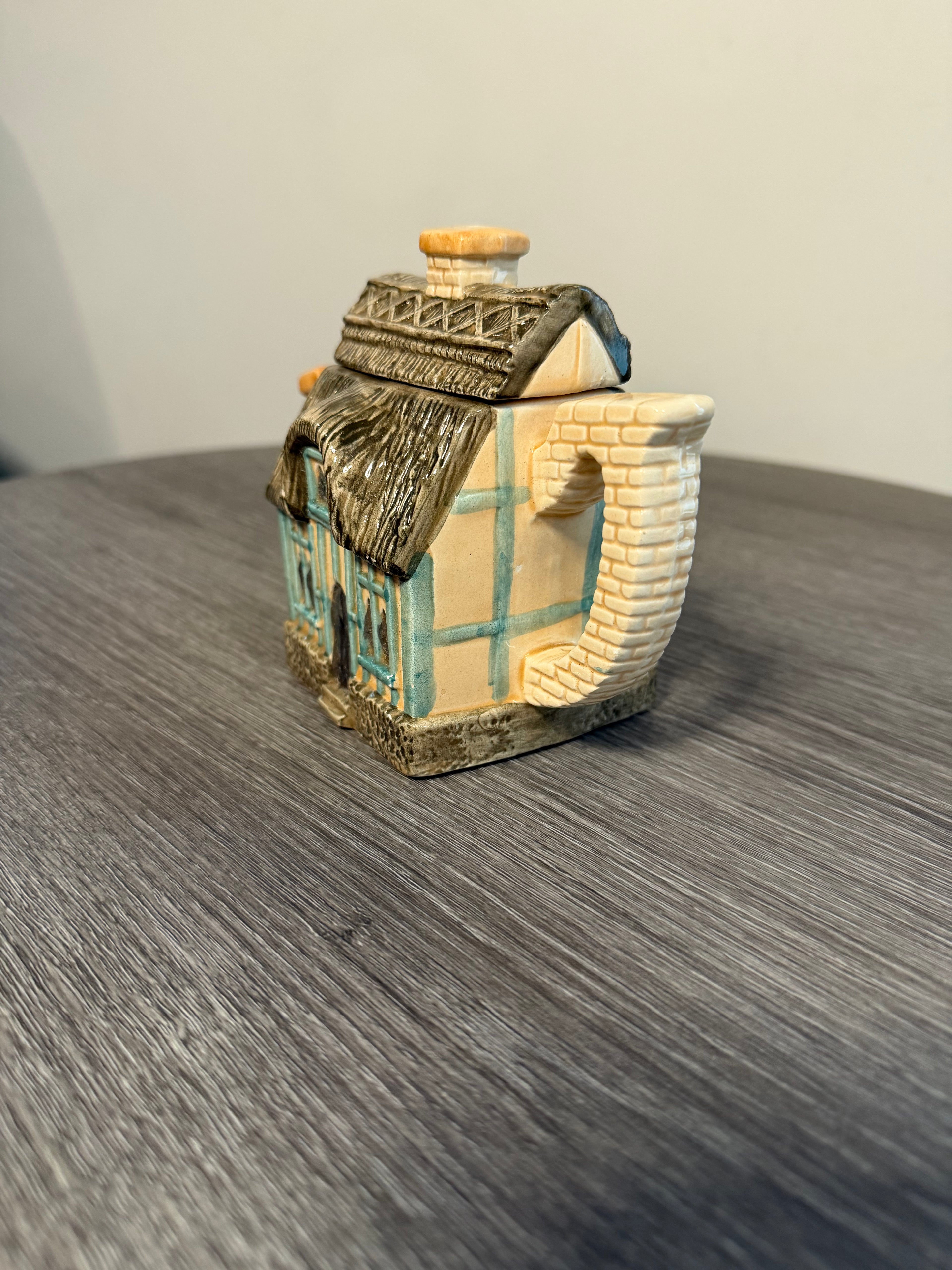 Vintage Cottage House Ceramic Teapot- Novelty Teapot