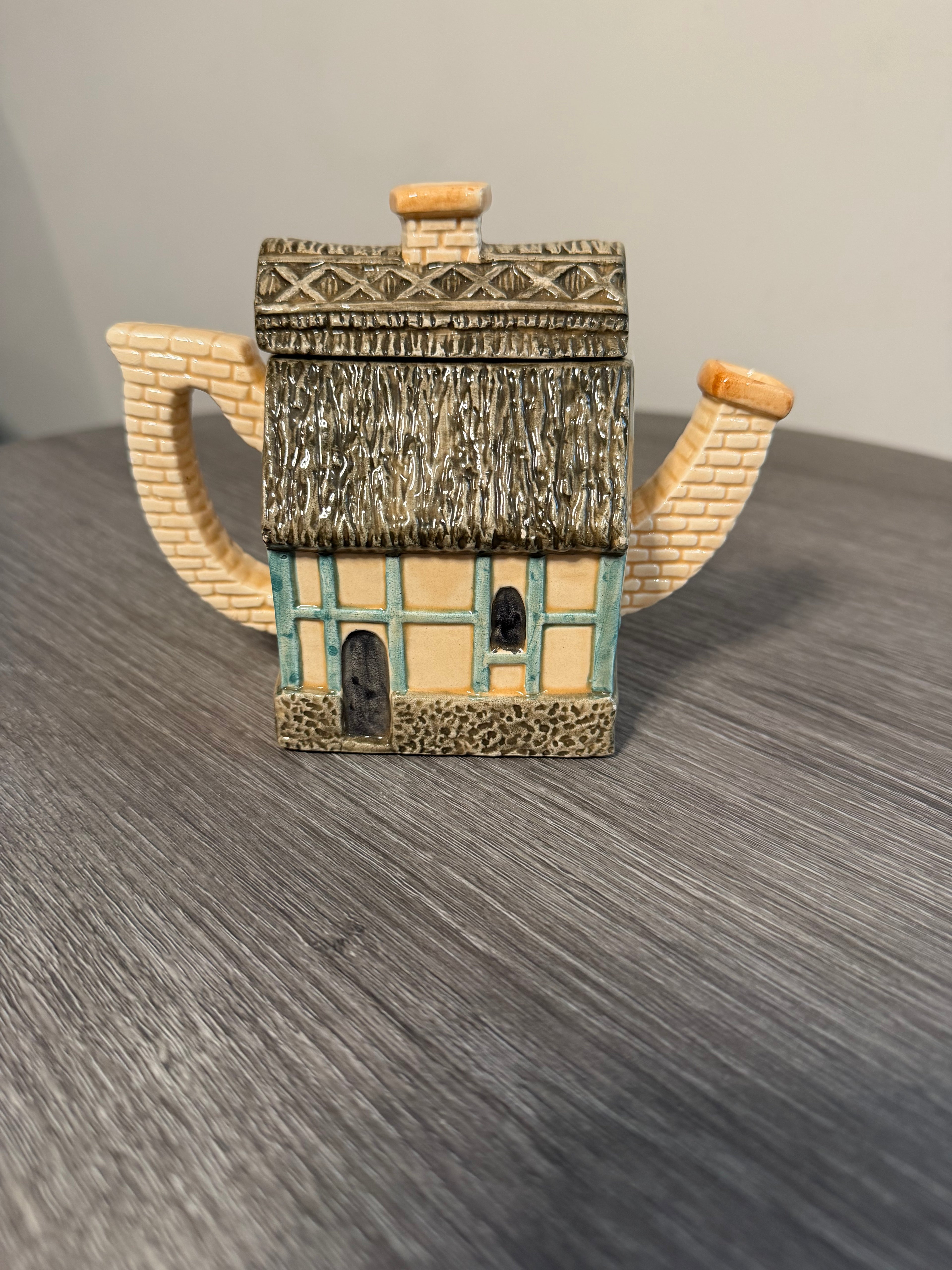 Vintage Cottage House Ceramic Teapot- Novelty Teapot