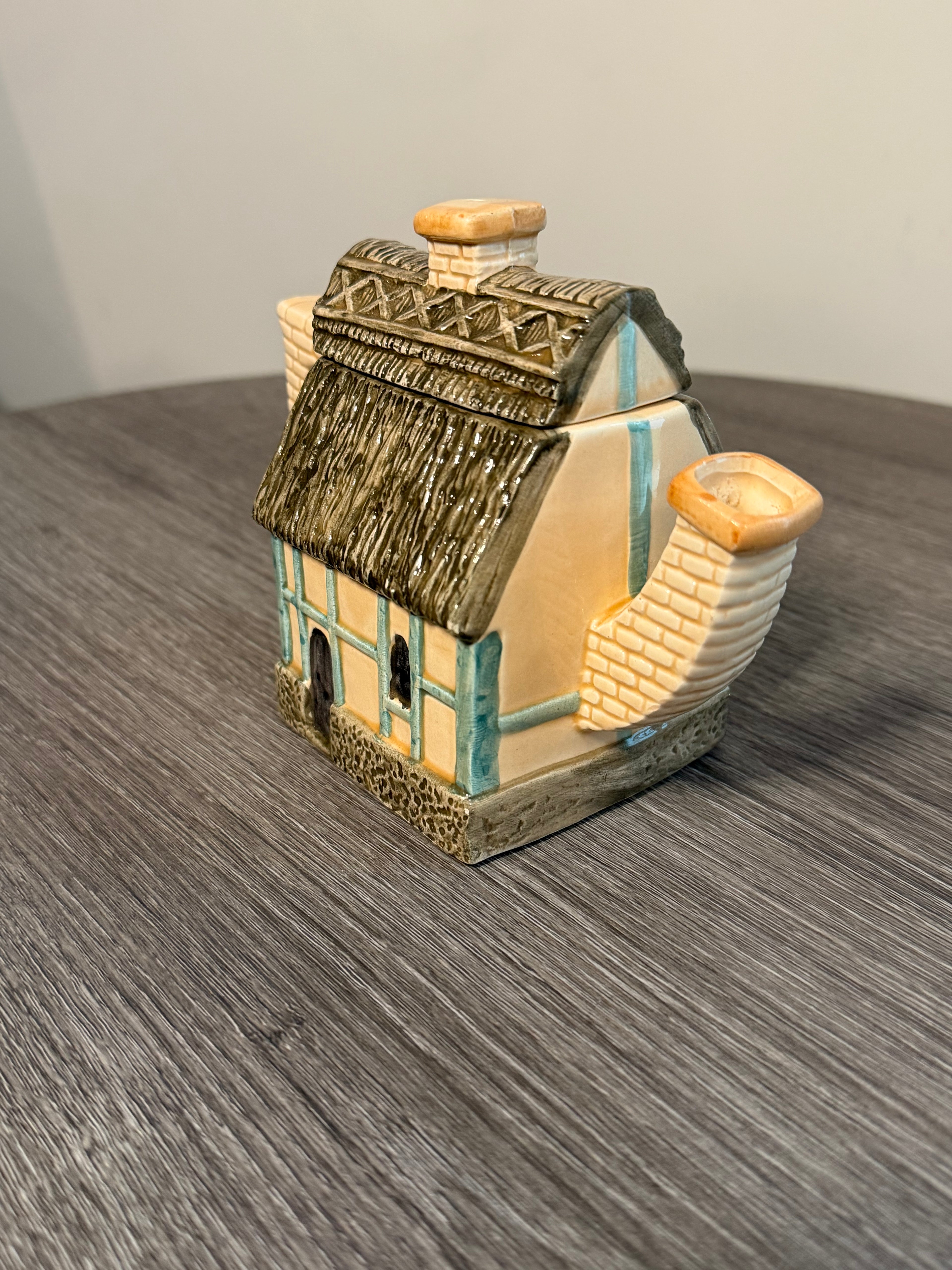 Vintage Cottage House Ceramic Teapot- Novelty Teapot