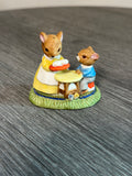 Vintage 1976 Enesco Mouse Figurine Mother & Child Porcelain