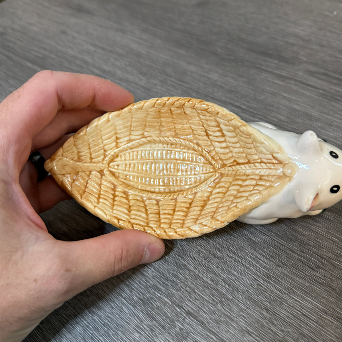 Vintage 1983 Howard Kaplan’s French Country Store Pig Basket Spoon Rest– Japan