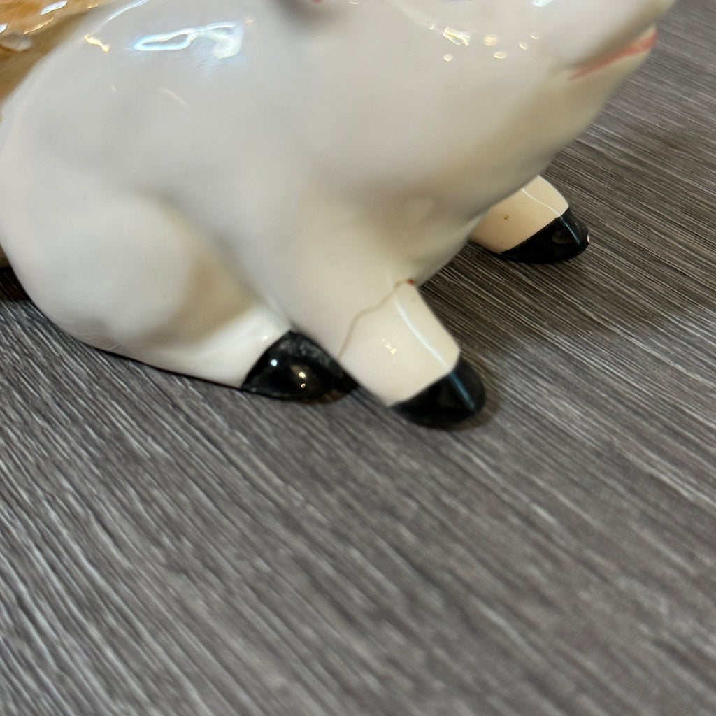 Vintage 1983 Howard Kaplan’s French Country Store Pig Basket Spoon Rest– Japan